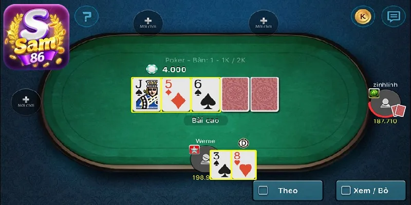 Game bài Poker chinh phục mọi thành viên tham gia